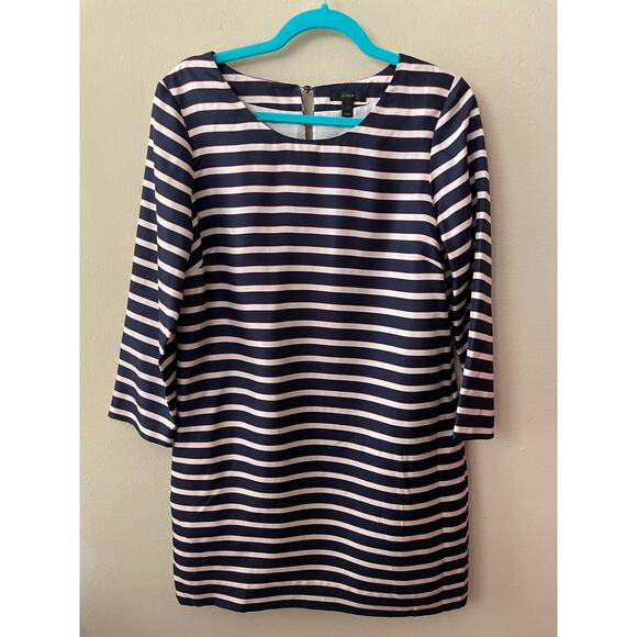 J. Crew Dresses & Skirts - J. Crew 100% Silk Red White & Blue Striped Dress